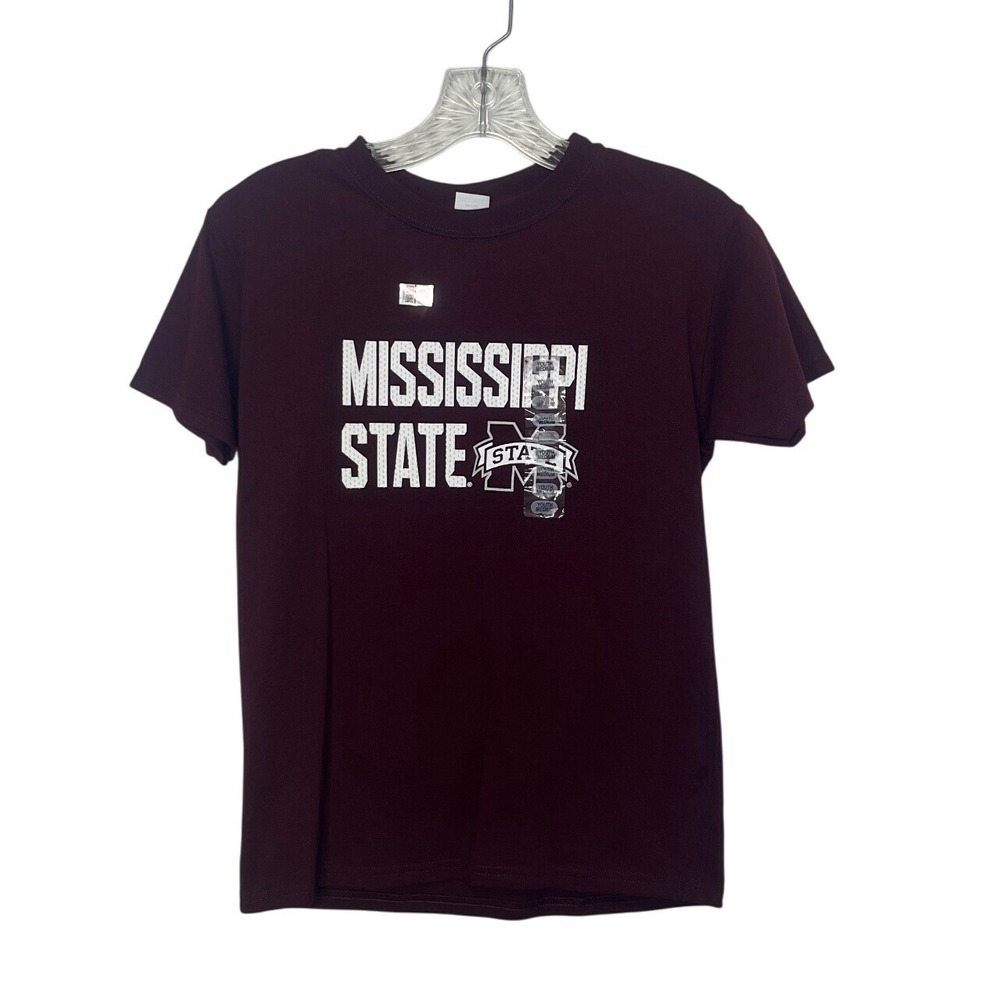 Mississippi State Bulldogs Tshirt Youth Medium Maroon New NCAA Fan Gear Tee